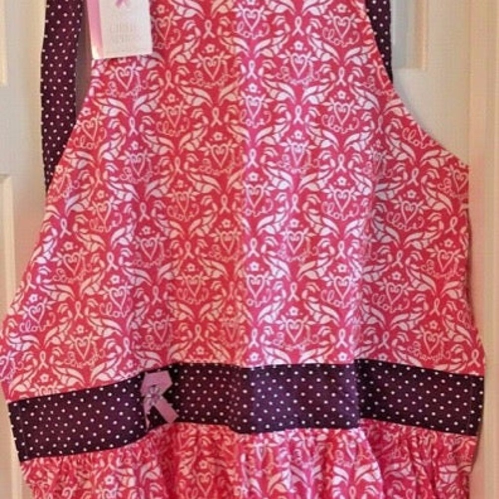 NEW Breast Cancer Awareness Full Apron KayDee Designs Pink Cotton Washable